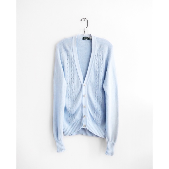 light blue chunky cardigan